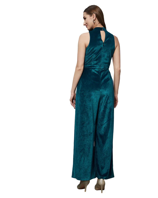 Women Solid Slim Teal Jumpsuits & sets