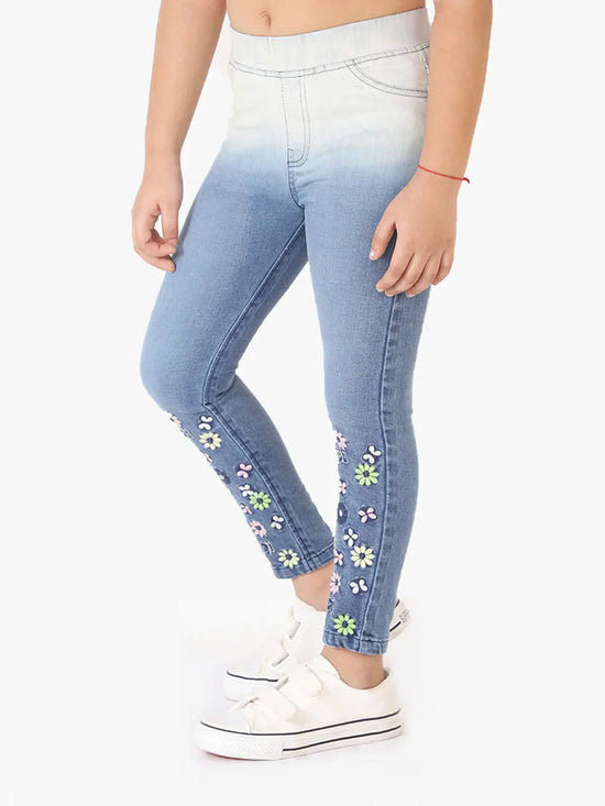 Naughty Ninos Embroidered Bit Denim Washed Jeggings