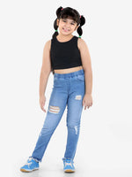 Naughty Ninos Girls Happy Washed Denim Jeggings