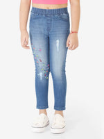 Naughty Ninos Embroidered Denim Light Washed Jeggings