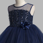 Toy Balloon Kids Icing Navy Blue Hi-Low girls party wear dress