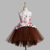 Toy Balloon Kids Cinderella Brown Hi-Low girls party wear dress