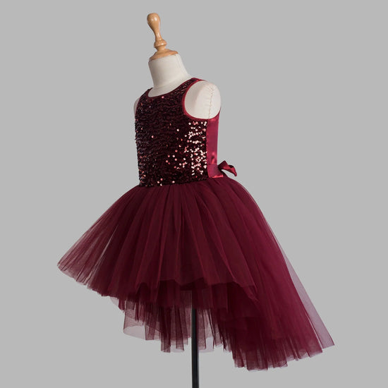 Toy Balloon Kids Dress Up Maroon Hi-Low Skirt girls party wear dress