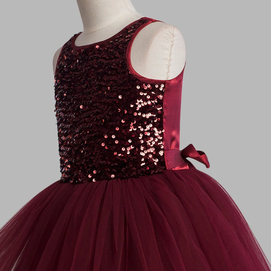 Toy Balloon Kids Dress Up Maroon Hi-Low Skirt girls party wear dress