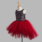 Toy Balloon Kids Peach Maroon Hi-Low Skirt girls party wear dress