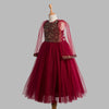 Toy Balloon Kids Azalea Maroon Full length Gown girls party wear dress