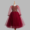 Toy Balloon Kids Azalea Maroon Full length Gown girls party wear dress