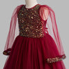 Toy Balloon Kids Azalea Maroon Full length Gown girls party wear dress