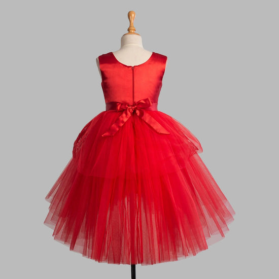 Toy Balloon Kids Little Red Hi-Low girls party wear dress