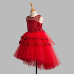 Toy Balloon Kids Little Red Hi-Low girls party wear dress