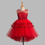 Toy Balloon Kids Little Red Hi-Low girls party wear dress