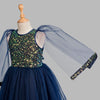 Toy Balloon Kids Ever After Navy blue Full length Gown girls party wear dress