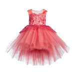 Toy Balloon Kids Cherry Dusty rose Hi-Low girls party wear dress