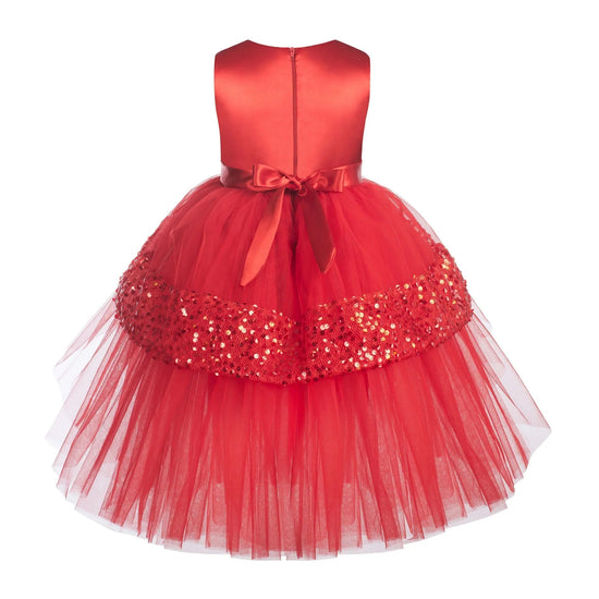 Toy Balloon Kids Assorted Red Hi-Low girls party wear dress