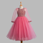 Toy Balloon Kids Poppy Dusty rose Full length Gown girls party wear dress