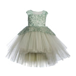 Toy Balloon Kids Icy Sea Green Hi-Low girls party wear dress