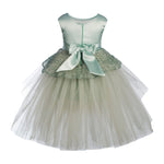 Toy Balloon Kids Icy Sea Green Hi-Low girls party wear dress