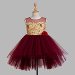 Toy Balloon Kids Magnolia Maroon Hi-Low girls party wear dress