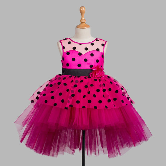 Toy Balloon Kids Periwinkle Fuchsia pink Hi-Low girls party wear dress