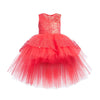 Toy Balloon Kids Charming Coral Hi-Low girls party wear dress