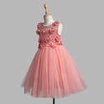 Toy Balloon Kids Azalea Peach Hi-Low girls party wear dress