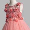 Toy Balloon Kids Azalea Peach Hi-Low girls party wear dress