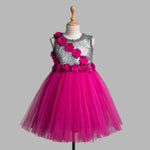 Toy Balloon Kids Poppy Fuchsia Pink Hi-Low girls party wear dress