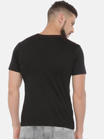 Dark Solid Round Neck Cotton T-shirt Regular Fit