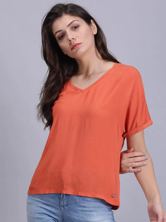 Splash Shine Solid Women Top