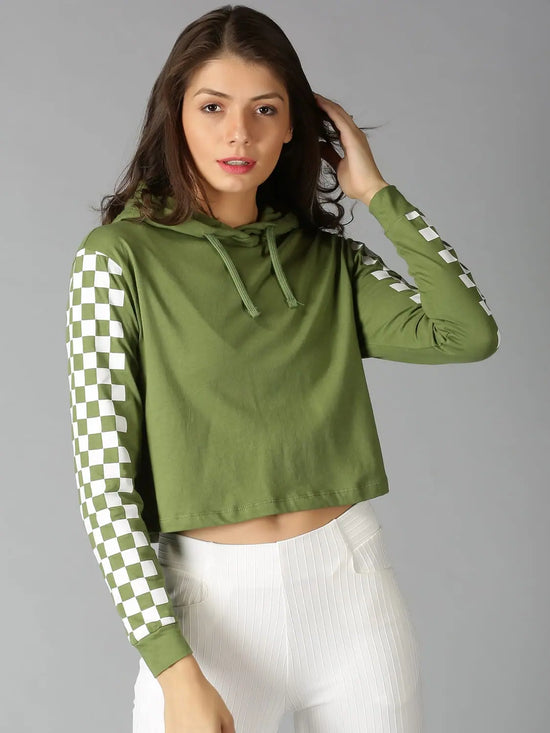 Turbine Tree Checkered Women Sweatshirt