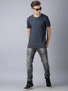 Silver Stone Solid Men T-Shirt