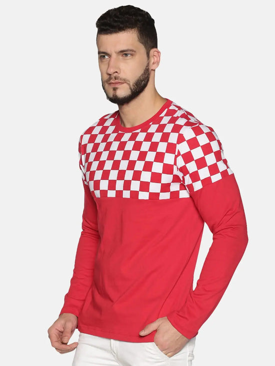 Star Graphics Checkered Men T-Shirt