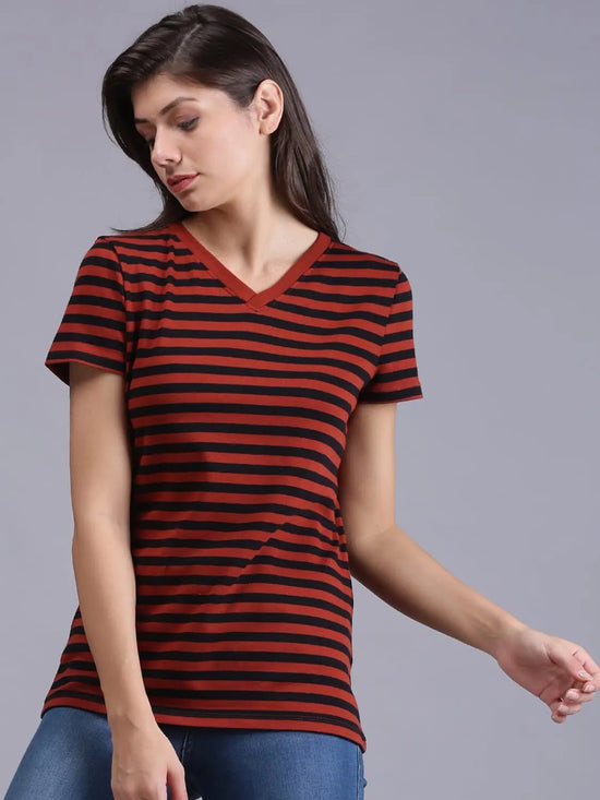 Dead bury Dead Striped Women T-Shirt