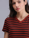 Dead bury Dead Striped Women T-Shirt