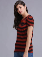 Dead bury Dead Striped Women T-Shirt