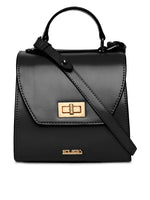 Kleio Green Lining Solid Color Top Handle Structured Handbag for Women Girls