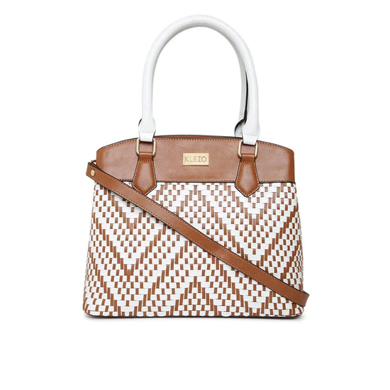 Kleio Luxury Heaven Faux Leather Hand Weave Satchel Handbag for Women and Ladies