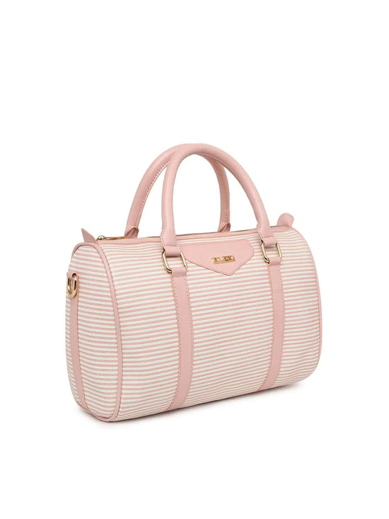 Kleio Lover?? Striped Faux Leather Satchel Handbag for Women Girls