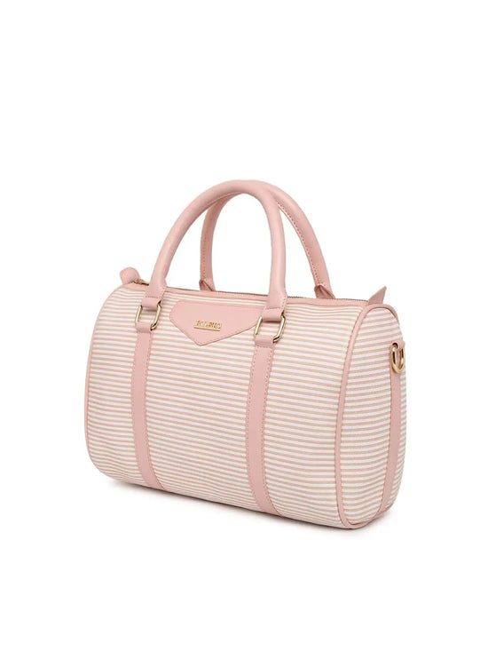 Kleio Lover?? Striped Faux Leather Satchel Handbag for Women Girls