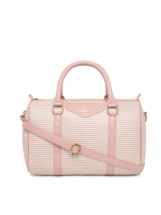 Kleio Lover?? Striped Faux Leather Satchel Handbag for Women Girls