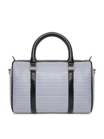 Kleio Rose Striped Faux Leather Satchel Handbag for Women Girls