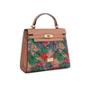 Kleio Treasure Floral Printed PU Leather Top Handle HandBag For Women/Girls