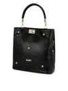 Kleio Collection Gold Studded Top Handle Handbag For Women and Ladies