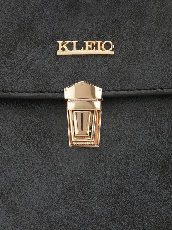 Kleio Patrol Structured PU Leather Short Handle Handbag For Women Ladies