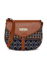 Kleio Acme PU leather Jacquard Crossbody Side Sling Handbag for Women and Girls