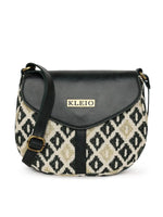 Kleio Happy PU leather Jacquard Crossbody Side Sling Handbag for Women and Girls