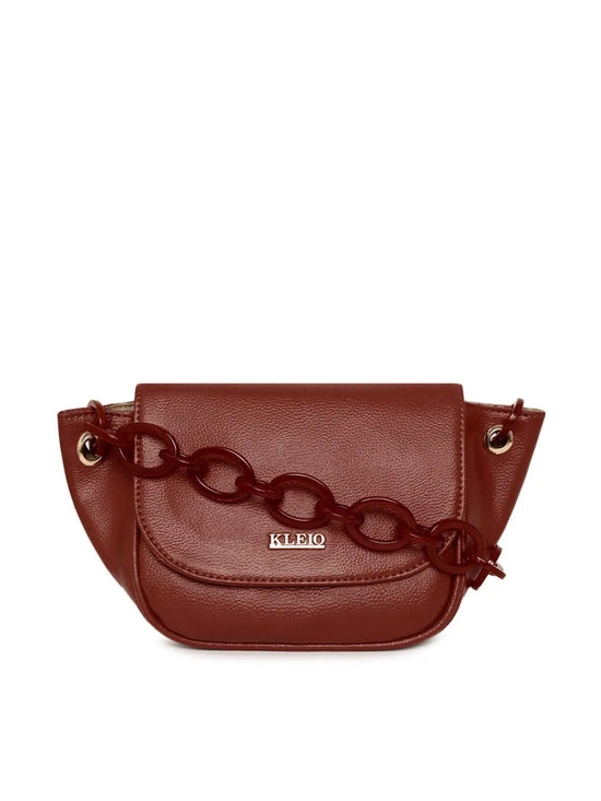 Kleio Alpha PU Leather Short Strap Side Sling Bag for Women Girls