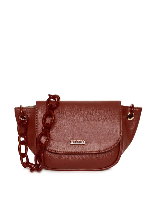 Kleio Alpha PU Leather Short Strap Side Sling Bag for Women Girls