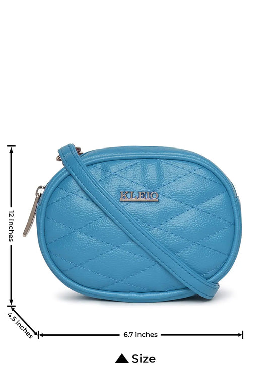 Kleio Attic Quilted Bum Waist Belt Pouch Sling Bag for Women Girls