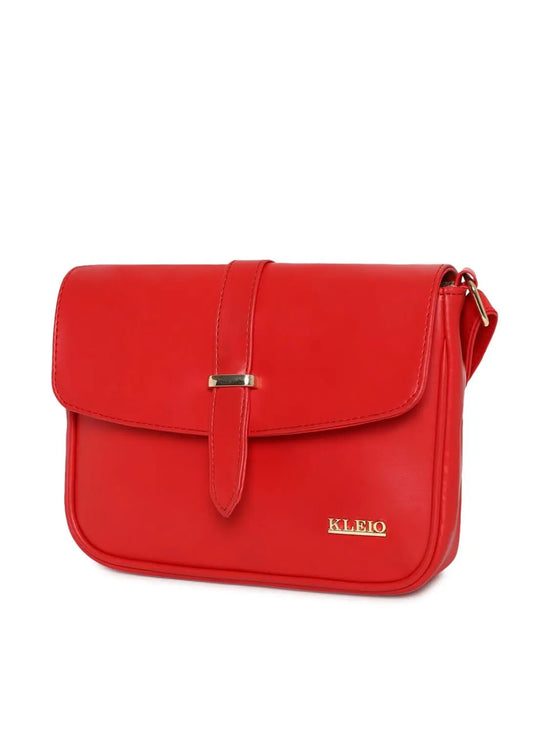 Kleio Wise Stylish PU Sling Bag for Women / Girls